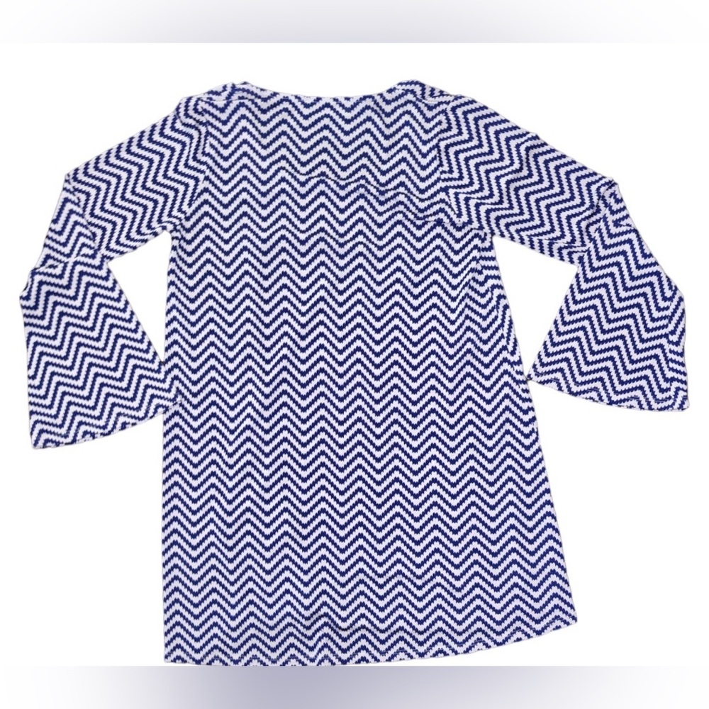 Veronica M Blue & White Chevron Tunic Dress - Picture 2 of 2